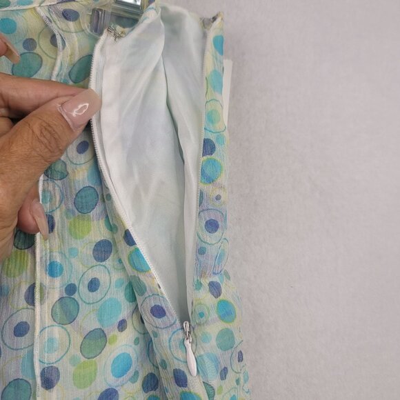 y2k Silk Bias Cut Multi Dot Midi Skirt Size 6 Coquette Fairycore Whimsical New - Picture 4 of 9